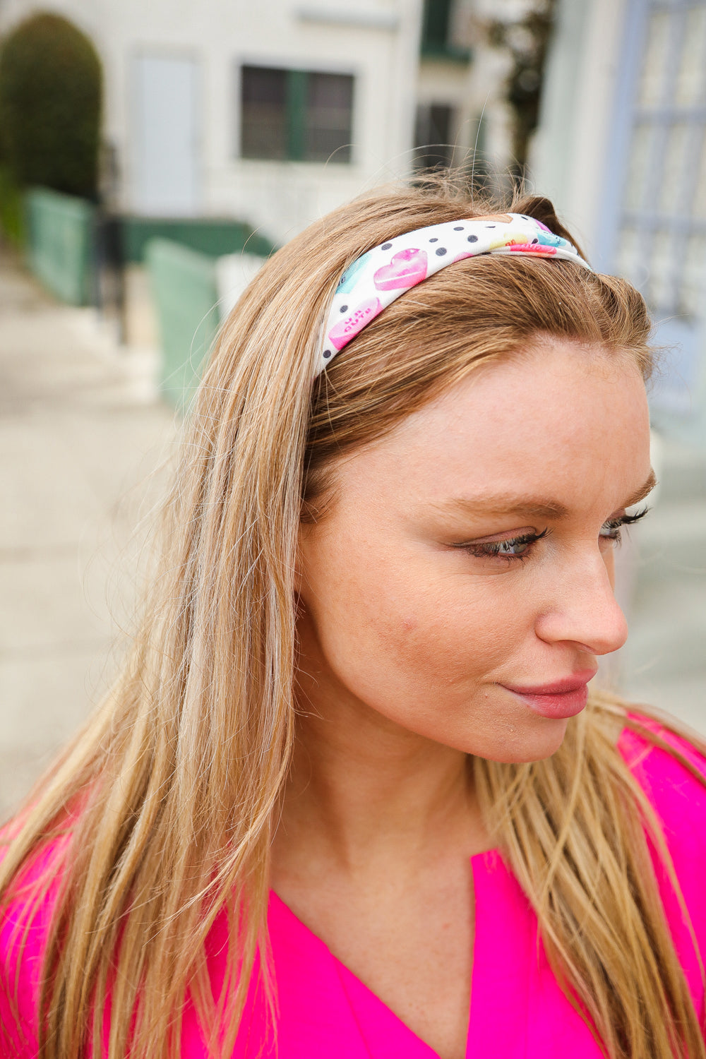 Multicolor Polka Dot & Heart Candy Twist Headband