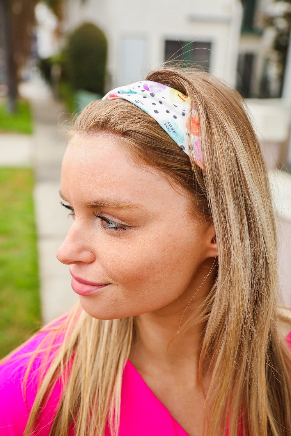 Multicolor Polka Dot & Heart Candy Twist Headband